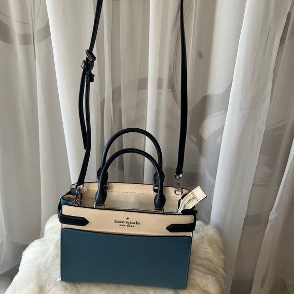 New Kate Spade Staci Medium Satchel Saffiano Leather Niagara Multi - Picture 7 of 15